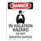 Signmission Safety Sign, OSHA Danger, 7" Height, Inhalation Hazard Do, Portrait OS-DS-D-57-V-1374 - alternate 1